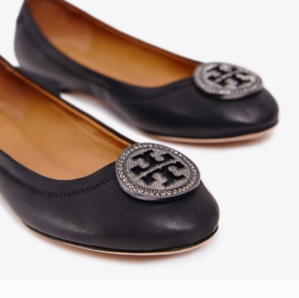 Tory Burch Womens Lianna Rhinestone ballet Loafer Slip on flats shoes sz 7.5M